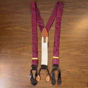 Vintage Trafalgar Polyester/Silk Button End Braces - Size 45” Extended